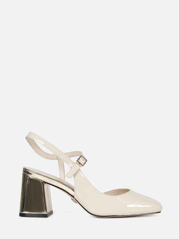 SCARPIN BONECA ITÁLIA BAUNILHA COM DOURADO