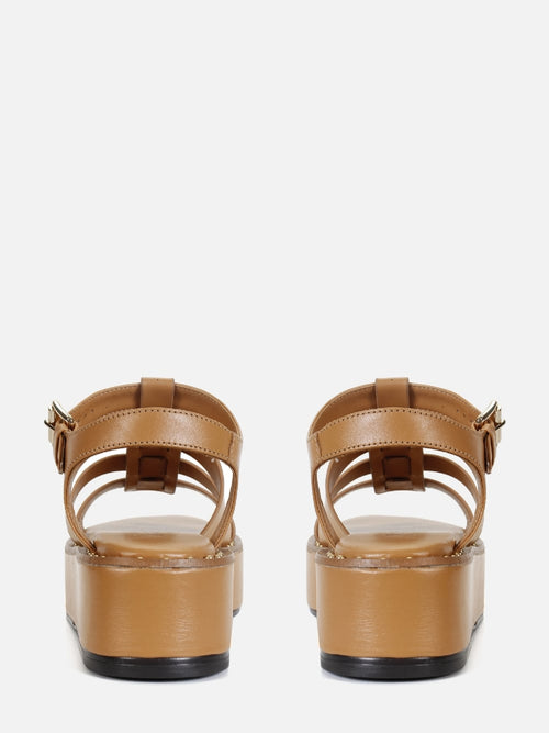 FLATFORM EM COURO MADSON DOCE DE LEITE