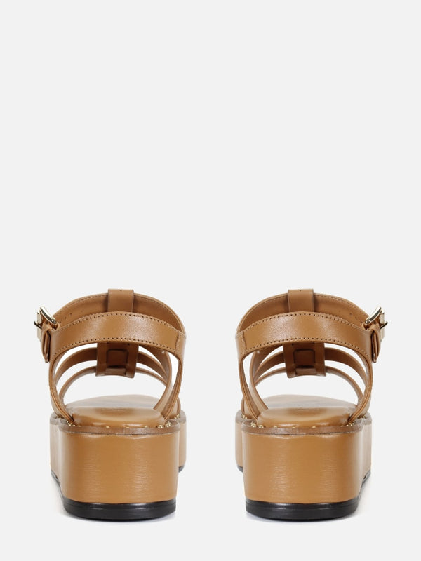 FLATFORM EM COURO MADSON DOCE DE LEITE