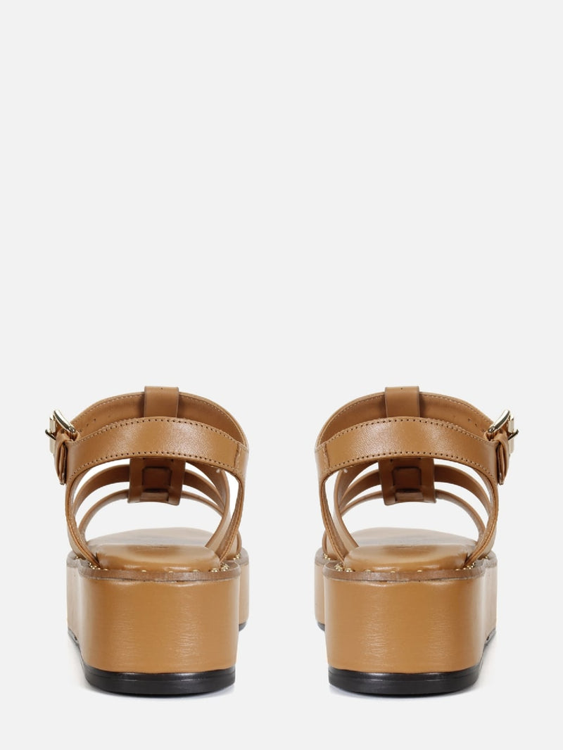 FLATFORM EM COURO MADSON DOCE DE LEITE