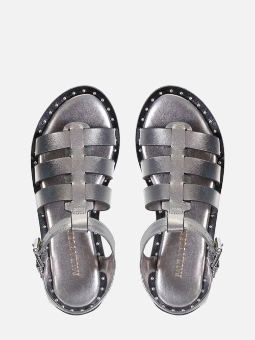 FLATFORM EM COURO MADSON PRATA VELHO