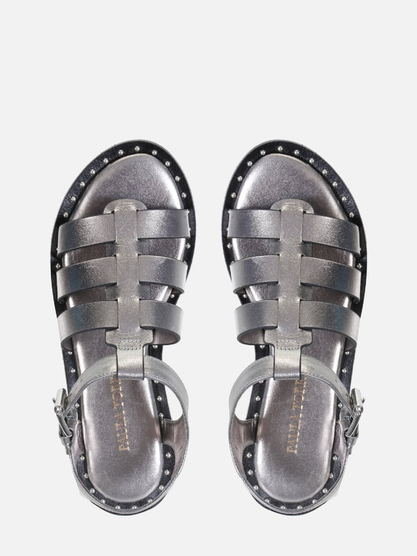 FLATFORM EM COURO MADSON PRATA VELHO