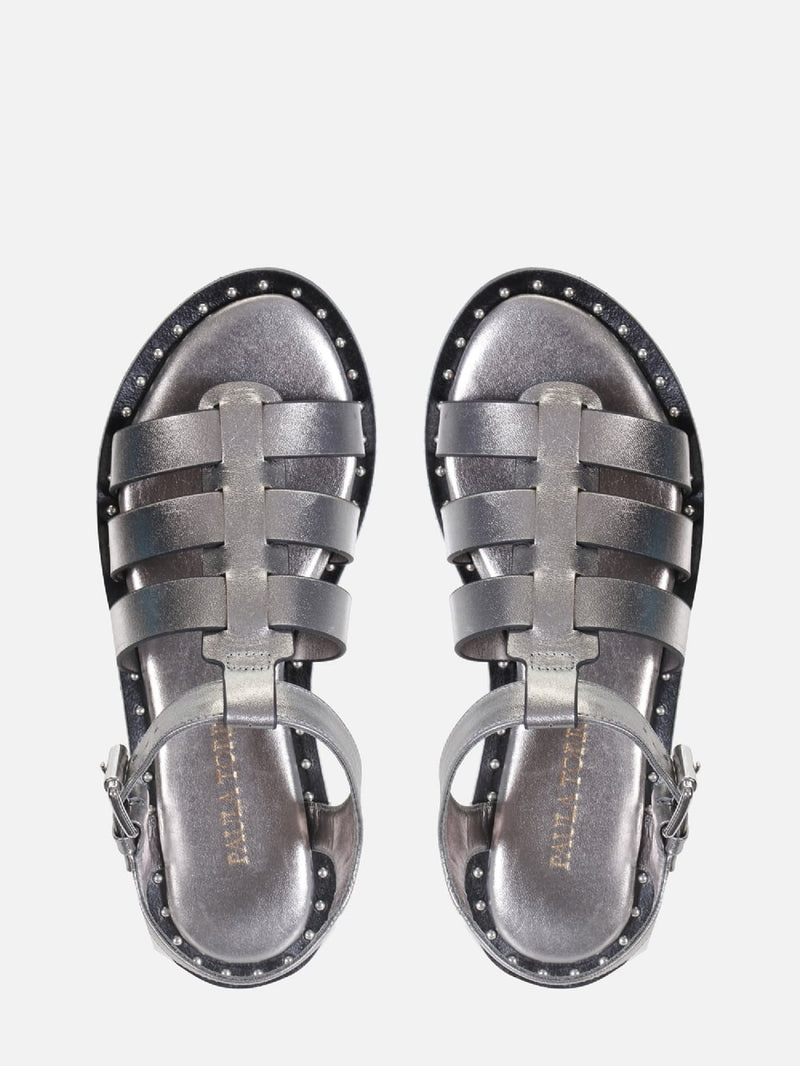 FLATFORM EM COURO MADSON PRATA VELHO