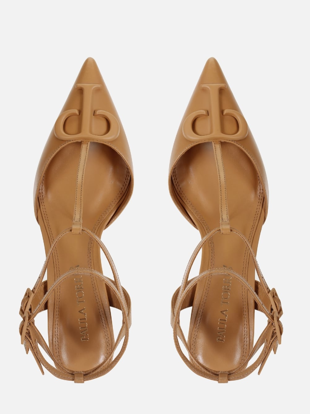 SCARPIN EM COURO PAULA DOCE DE LEITE LOGO