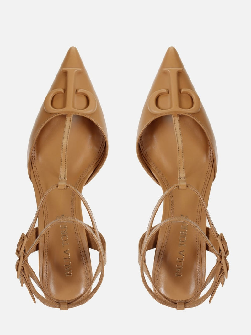 SCARPIN EM COURO PAULA DOCE DE LEITE LOGO
