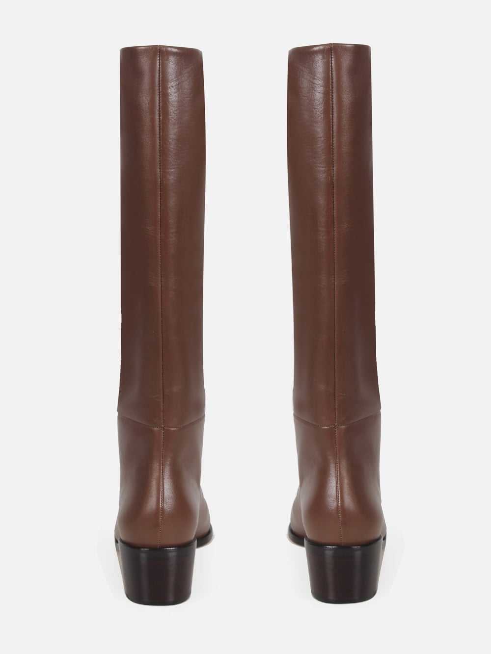 BOTA EM COURO LEA APPLE CANO ALTO SALTO BAIXO