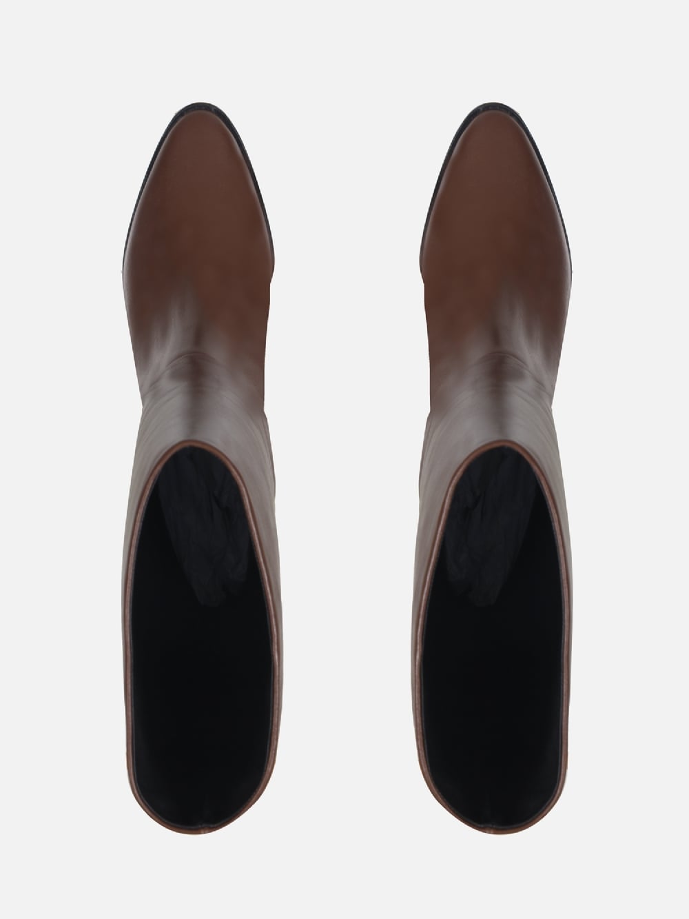 BOTA EM COURO LEA APPLE CANO ALTO SALTO BAIXO
