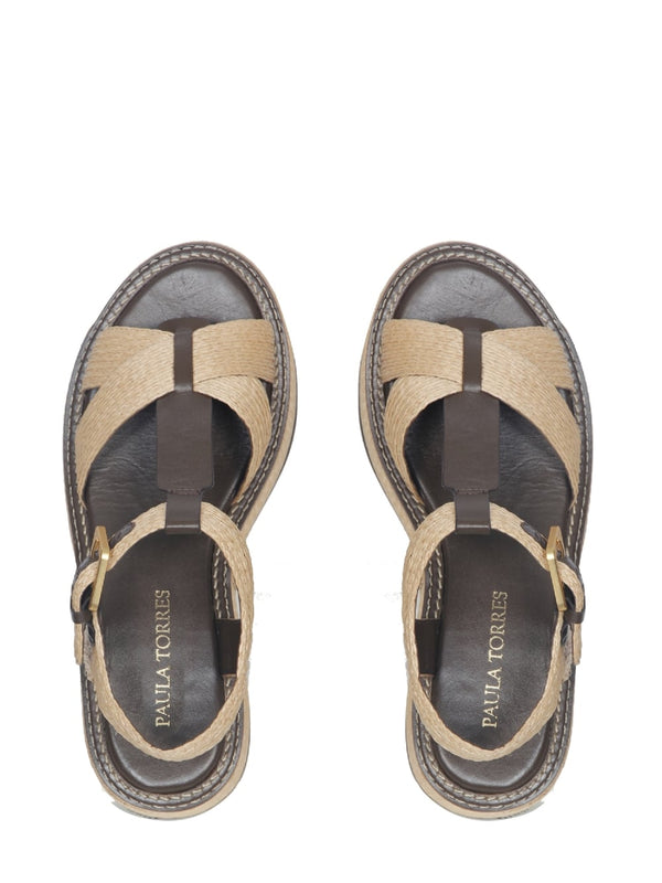 FLATFORM EM RÁFIA ANNE CAFÉ