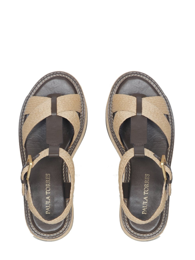 FLATFORM EM RÁFIA ANNE CAFÉ