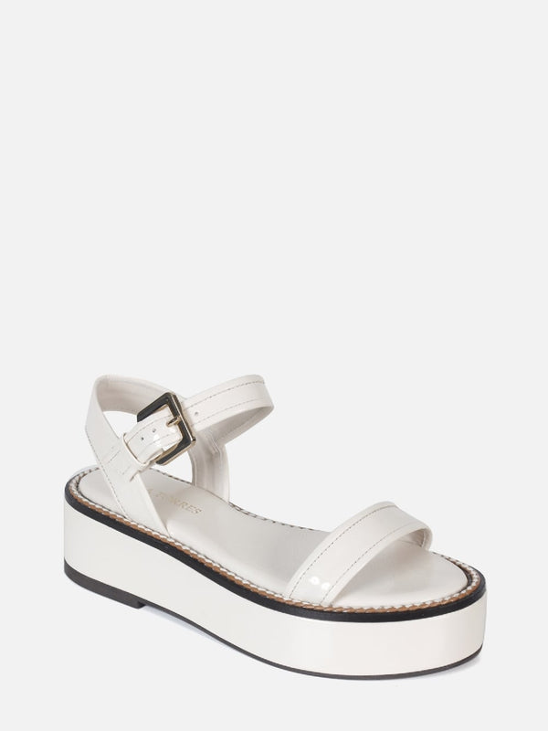 FLATFORM EM COURO LIV CREMA