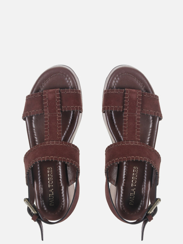 FLATFORM EM CAMURÇA BLAIR CHOCOLATE MADEIRA