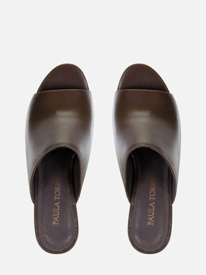 MULE EM COURO ANNE CHOCOLATE