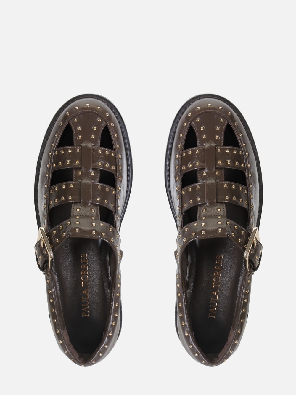 MOCASSIM EM COURO ESTHER CAFÉ TACHINHAS