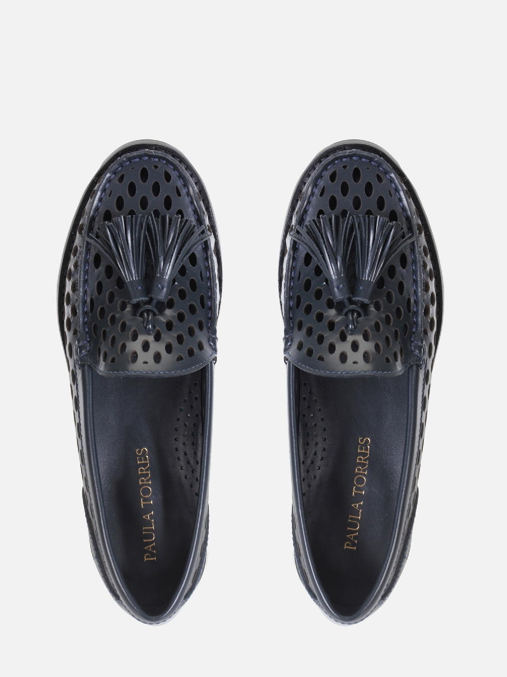 MOCASSIM EM COURO DORIS DARK BLUE PERFUROS
