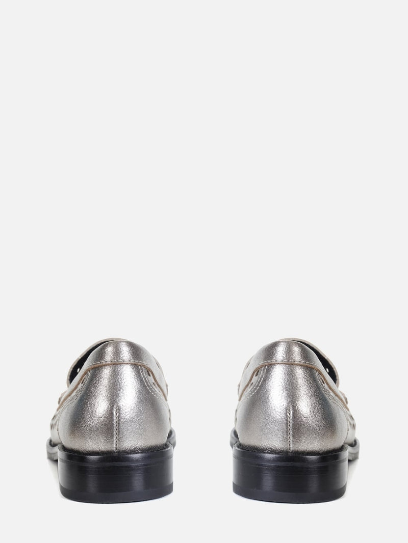MOCASSIM EM COURO DORIS PRATA VELHO PERFUROS