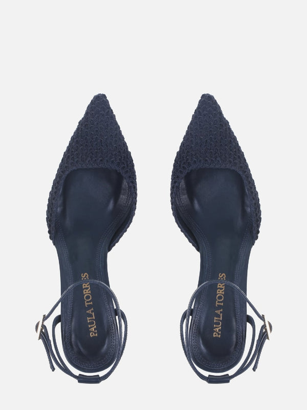 SCARPIN EM CROCHE LAURA DARK BLUE