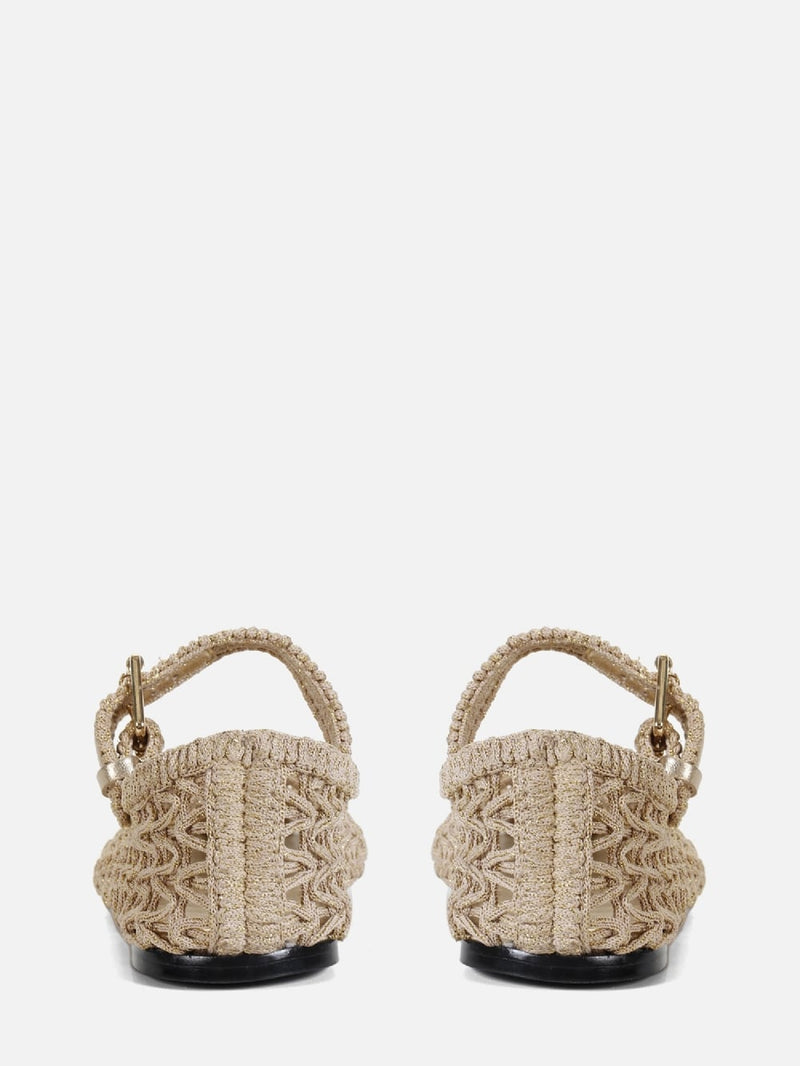 SAPATILHA EM CROCHE LAURA DOURADO MARY JANE