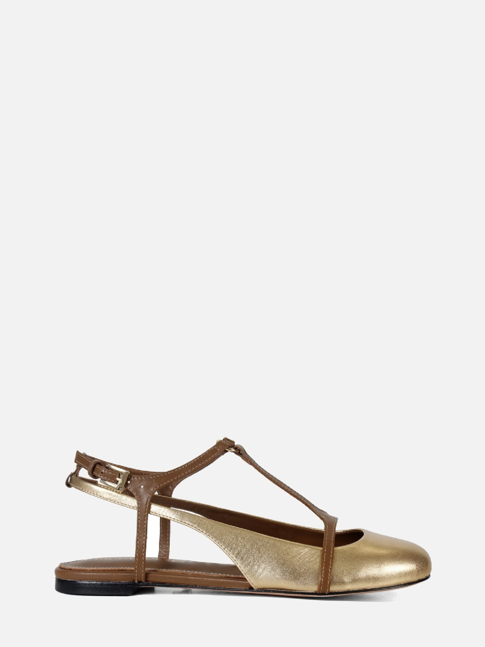 SAPATILHA EM COURO LOLA OURO
