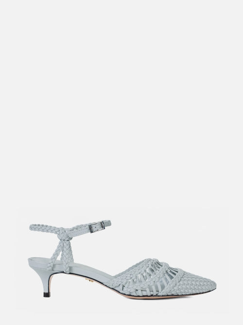 SCARPIN EM COURO LILY CELADON MACRAMÊ