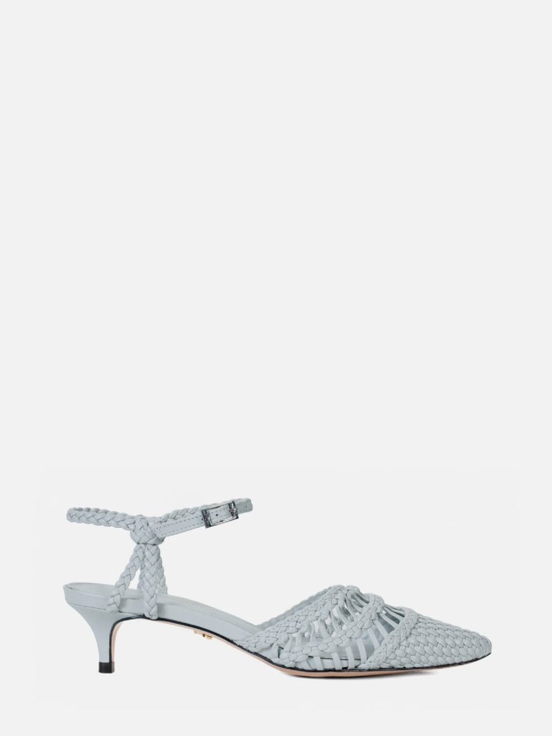 SCARPIN EM COURO LILY CELADON MACRAMÊ