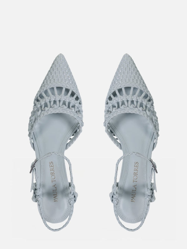 SCARPIN EM COURO LILY CELADON MACRAMÊ