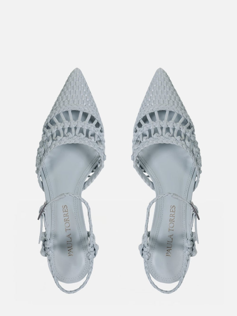 SCARPIN EM COURO LILY CELADON MACRAMÊ
