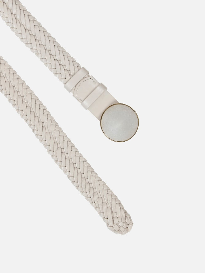 CINTO EM COURO DORIS CREMA TRESSE