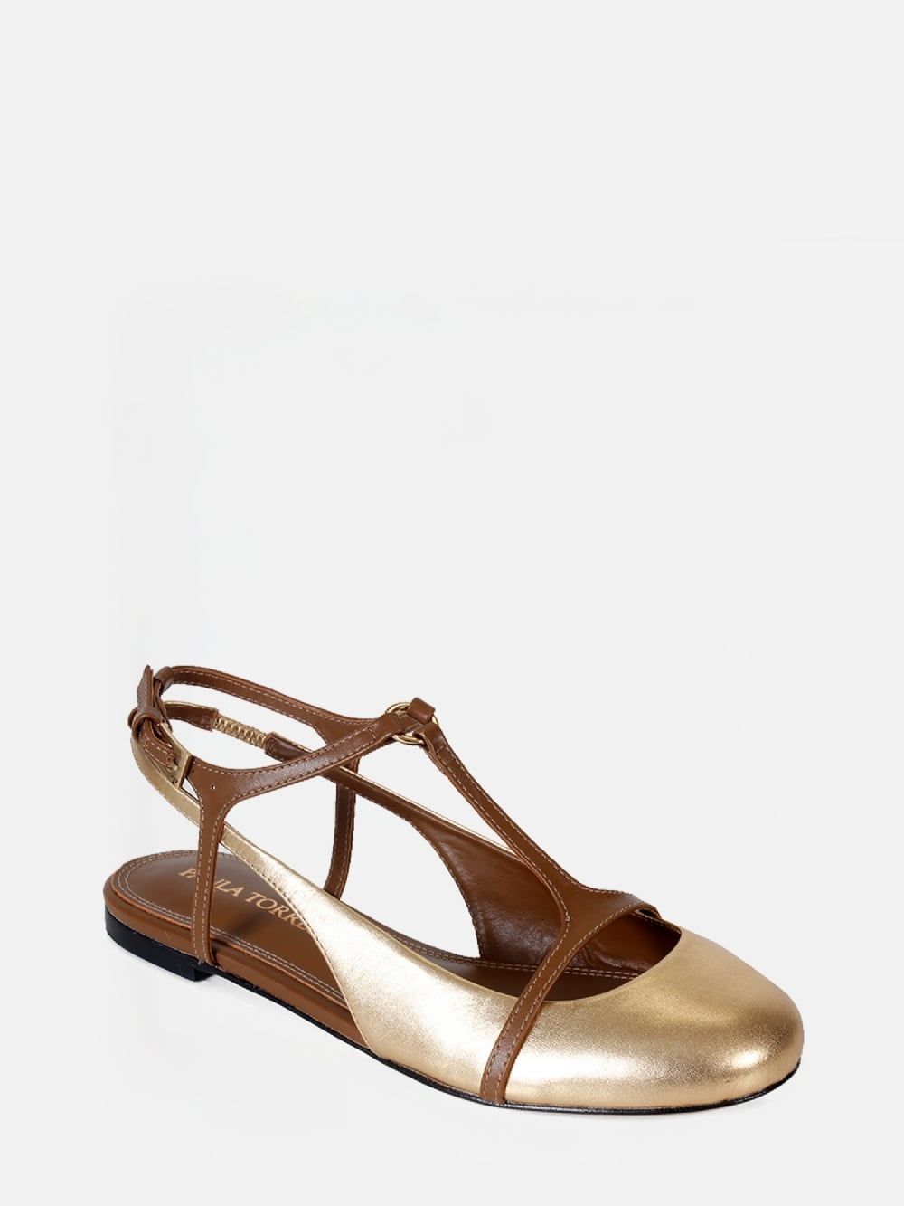 SAPATILHA EM COURO LOLA OURO