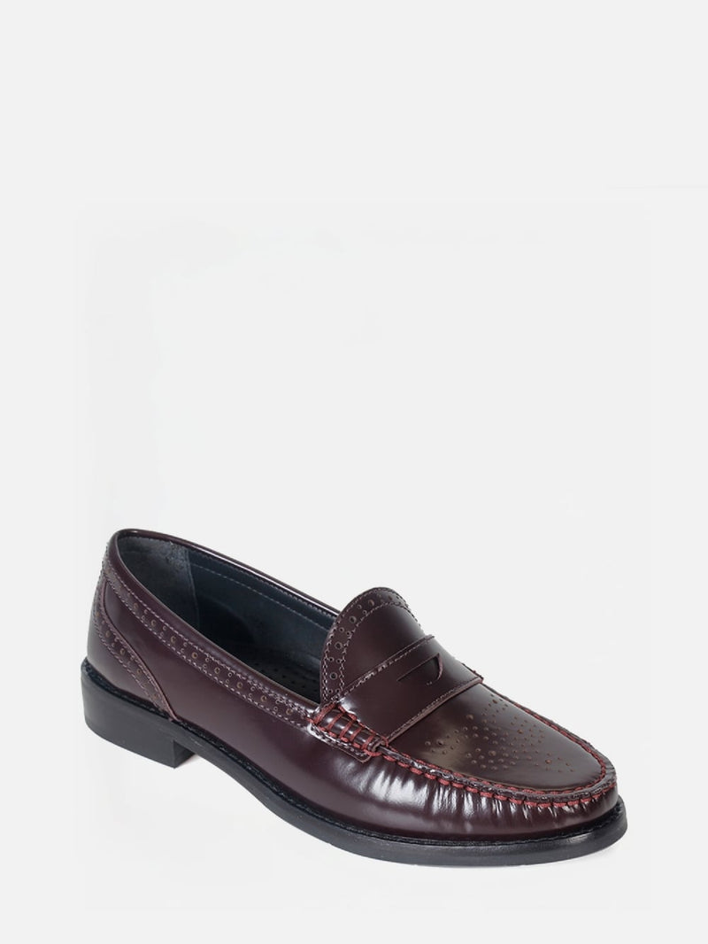 MOCASSIM EM COURO GIU WINE BROGUE