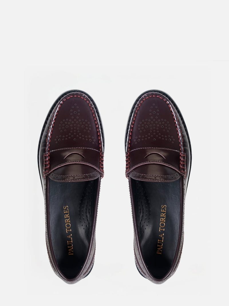 MOCASSIM EM COURO GIU WINE BROGUE