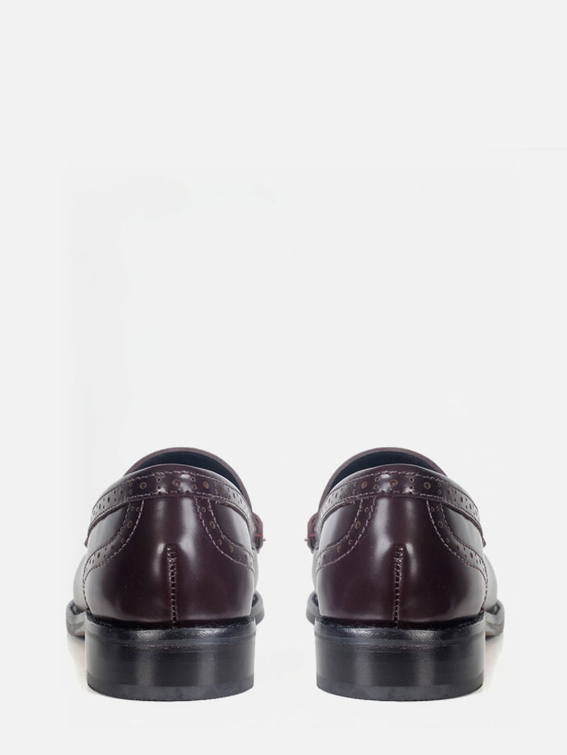 MOCASSIM EM COURO GIU WINE BROGUE