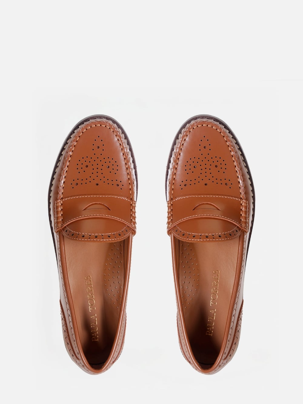MOCASSIM EM COURO GIU COGNAC BROGUE