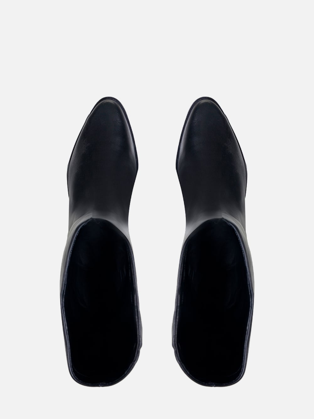 BOTA EM COURO LEA PRETO CANO ALTO SALTO BAIXO