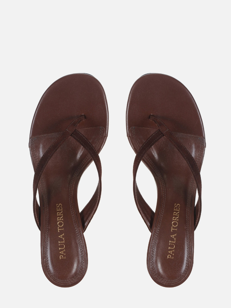 MULE EM COURO HELENA CHOCOLATE