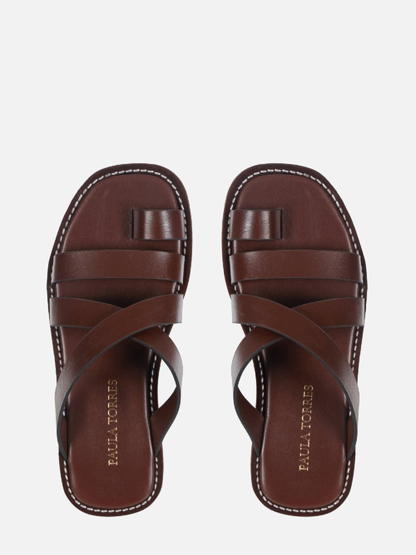 FLATFORM EM COURO CARRIE CHOCOLATE
