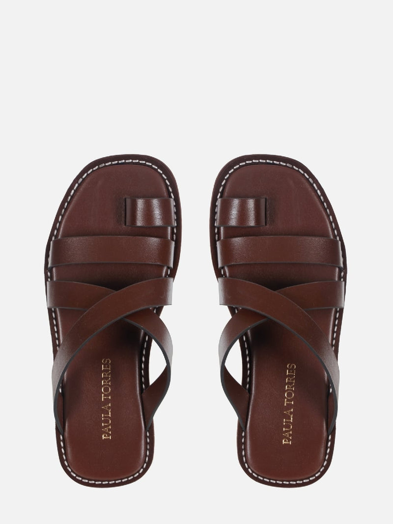 FLATFORM EM COURO CARRIE CHOCOLATE