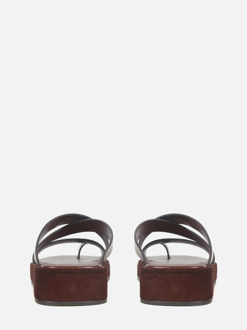 FLATFORM EM COURO CARRIE CHOCOLATE
