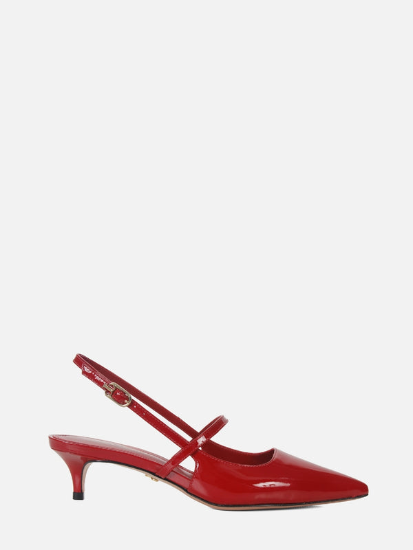SCARPIN EM COURO RAFFA VERNIZ RED SLING BACK