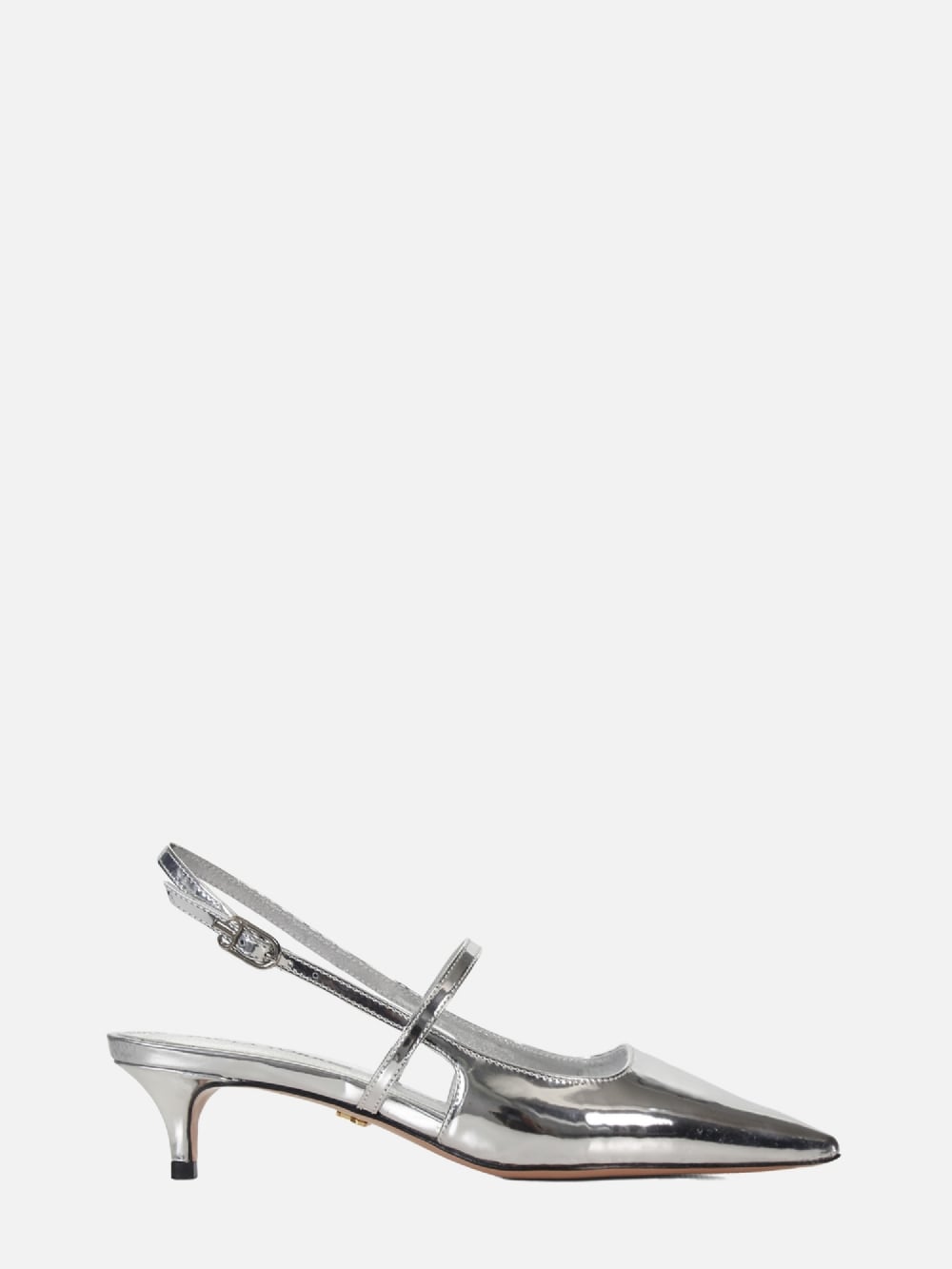 SCARPIN EM SPECCHIO RAFFA PRATA SLING BACK