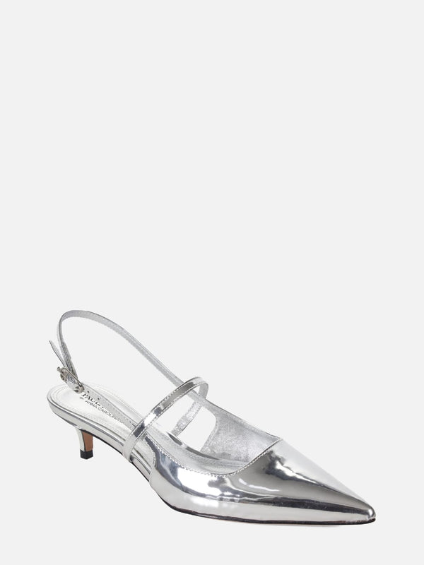 SCARPIN EM SPECCHIO RAFFA PRATA SLING BACK