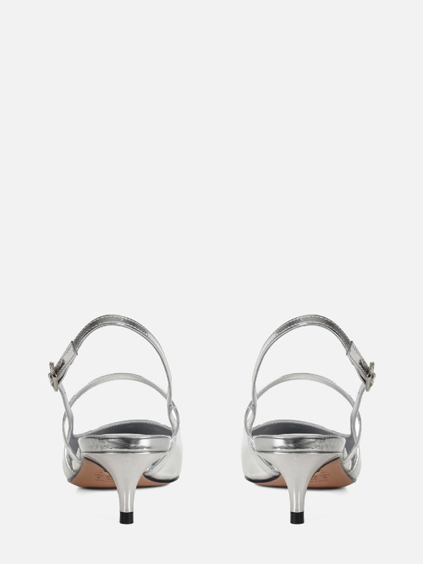 SCARPIN EM SPECCHIO RAFFA PRATA SLING BACK