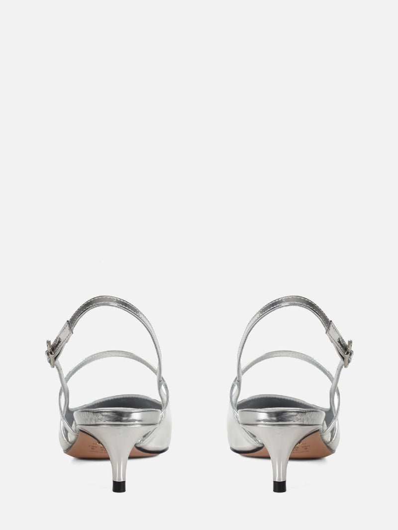 SCARPIN EM SPECCHIO RAFFA PRATA SLING BACK