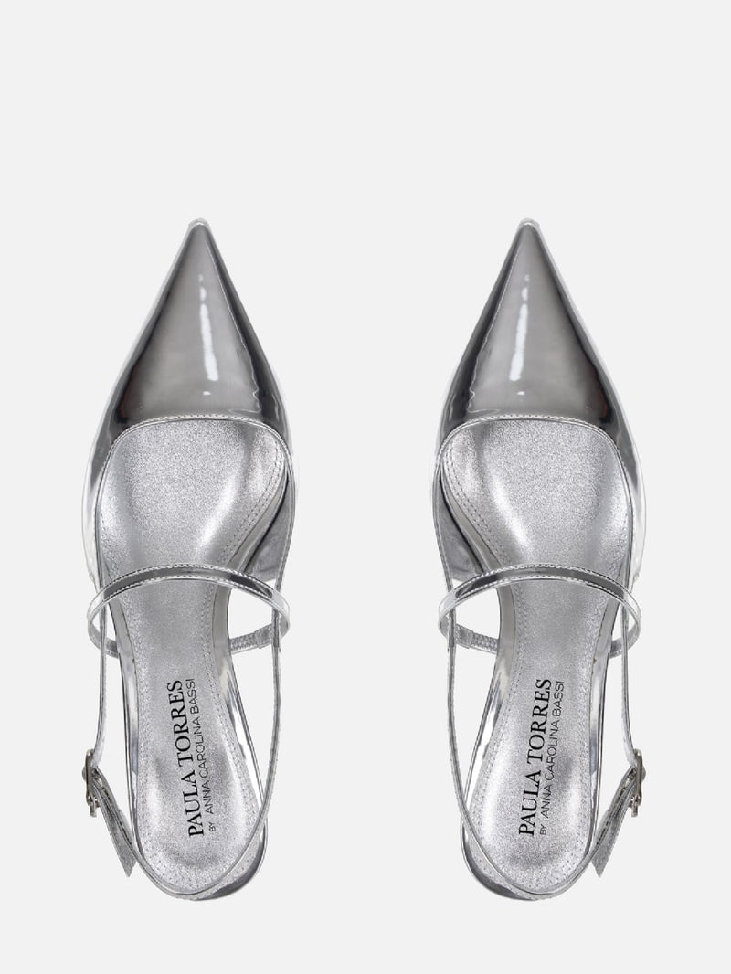 SCARPIN EM SPECCHIO RAFFA PRATA SLING BACK