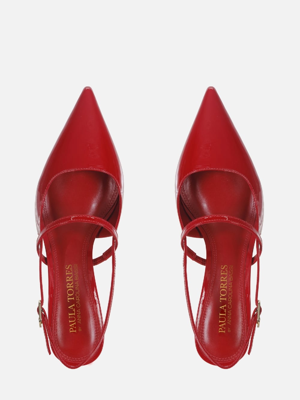 SCARPIN EM COURO RAFFA VERNIZ RED SLING BACK