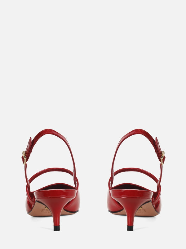 SCARPIN EM COURO RAFFA VERNIZ RED SLING BACK