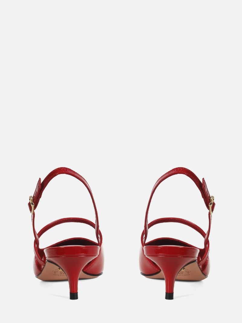 SCARPIN EM COURO RAFFA VERNIZ RED SLING BACK