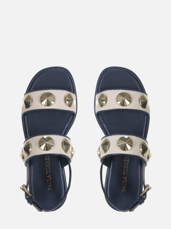 RASTEIRA EM LINHO CECILIA DARK BLUE METAL