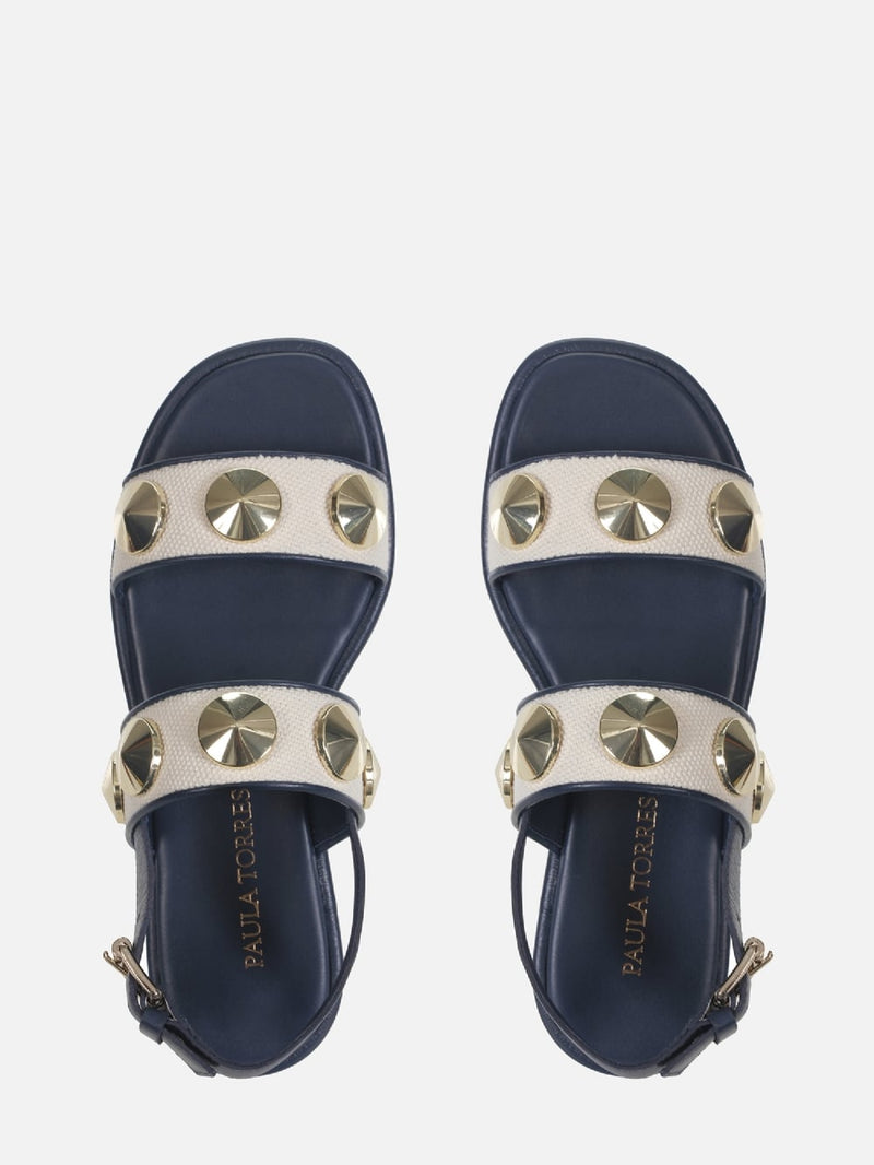 RASTEIRA EM LINHO CECILIA DARK BLUE METAL