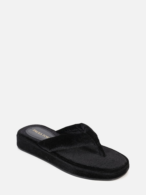 SLIDER DE VELUDO VELVET PRETO