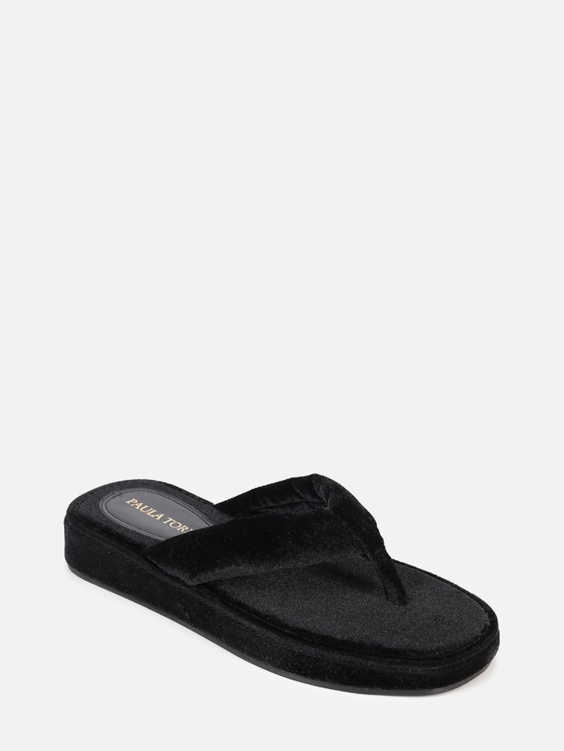 SLIDER DE VELUDO VELVET PRETO